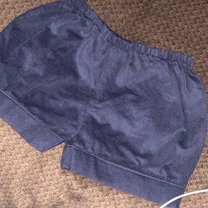 Navy cord banded shorts